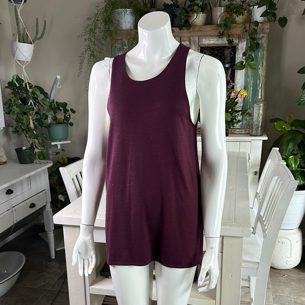 Wilfred Burgandy size sm T-shirt dress or long tank/ bathing suit cover